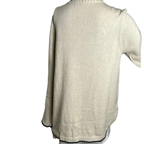 Habitat oversized,cotton knit,trim rib,embroidered sweater women  PTP 19” - Picture 6 of 11